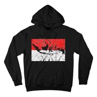 Indonesia Indonesian Flag Map Outline Silhouette Travel Asia Hoodie