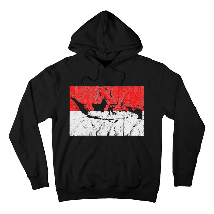 Indonesia Indonesian Flag Map Outline Silhouette Travel Asia Hoodie