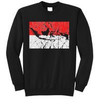 Indonesia Indonesian Flag Map Outline Silhouette Travel Asia Sweatshirt