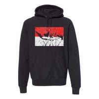 Indonesia Indonesian Flag Map Outline Silhouette Travel Asia Premium Hoodie