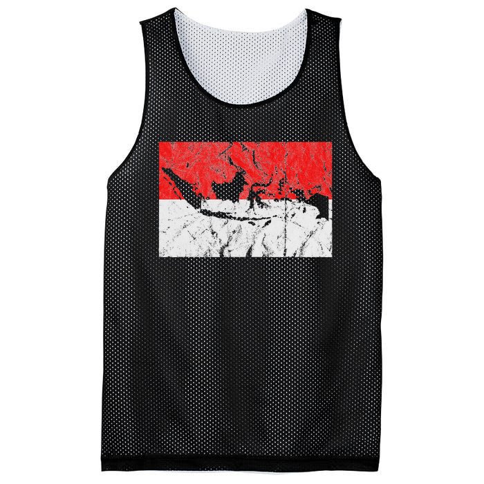 Indonesia Indonesian Flag Map Outline Silhouette Travel Asia Mesh Reversible Basketball Jersey Tank