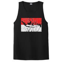 Indonesia Indonesian Flag Map Outline Silhouette Travel Asia PosiCharge Competitor Tank