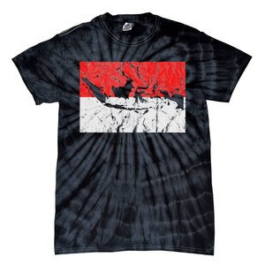 Indonesia Indonesian Flag Map Outline Silhouette Travel Asia Tie-Dye T-Shirt