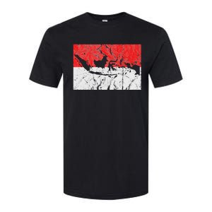 Indonesia Indonesian Flag Map Outline Silhouette Travel Asia Softstyle CVC T-Shirt