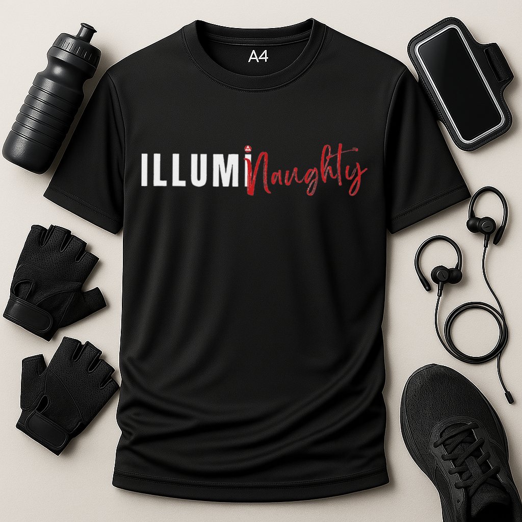Illuminaughty Illuminati Funny Conspiracy Cooling Performance Crew T-Shirt