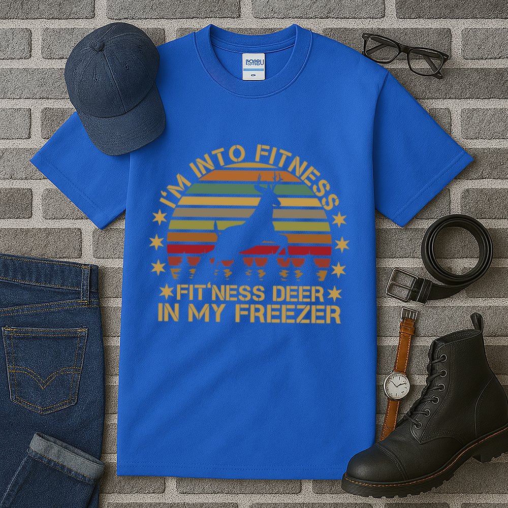 I'm Into Fitness Fit'ness Deer In My Freezer Funny Hunting Gift Tall T-Shirt