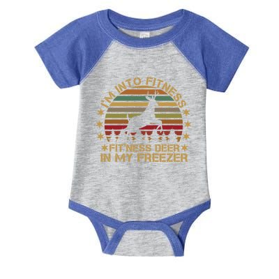 I'm Into Fitness Fit'ness Deer In My Freezer Funny Hunting Gift Infant Baby Jersey Bodysuit