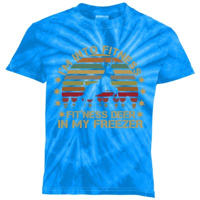 I'm Into Fitness Fit'ness Deer In My Freezer Funny Hunting Gift Kids Tie-Dye T-Shirt