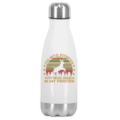 I'm Into Fitness Fit'ness Deer In My Freezer Funny Hunting Gift Stainless Steel Insulated Water Bottle