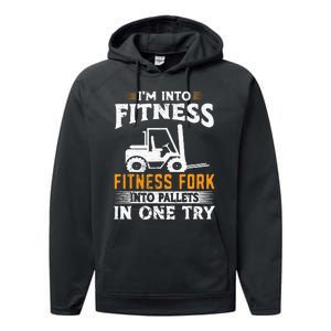 Im Into Fitness Funny Forklift Operator Performance Fleece Hoodie