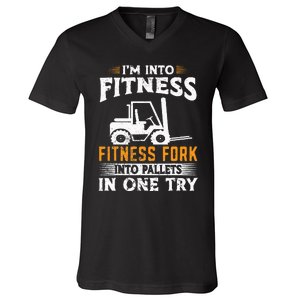 Im Into Fitness Funny Forklift Operator V-Neck T-Shirt