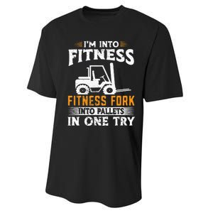 Im Into Fitness Funny Forklift Operator Performance Sprint T-Shirt