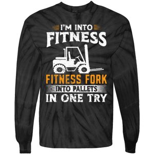 Im Into Fitness Funny Forklift Operator Tie-Dye Long Sleeve Shirt