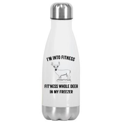 I'm Into Fitness Funny Joke Deer Hunting Gift For Hunters Stainless Steel Insulated Water Bottle