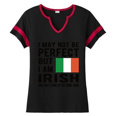 I'm Irish Flag Ireland Heritage Irish Roots Gift Ladies Halftime Notch Neck Tee