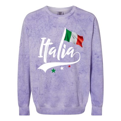 Italia Italian Flag Italy Italiano Heritage Colorblast Crewneck Sweatshirt