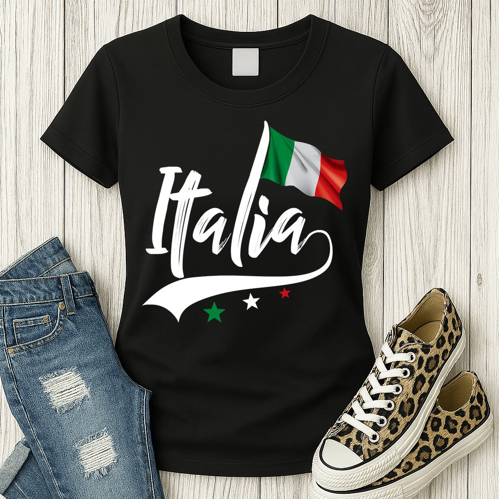 Italia Italian Flag Italy Italiano Heritage Womens T-Shirt