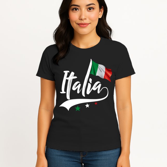 Italia Italian Flag Italy Italiano Heritage Womens T-Shirt