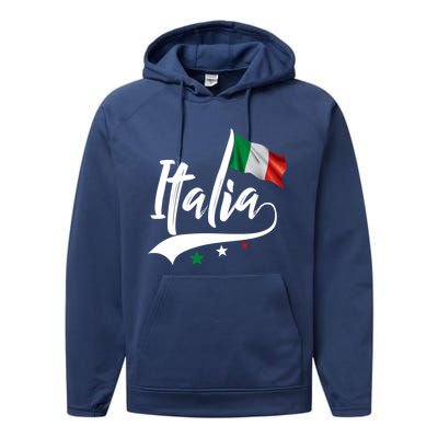 Italia Italian Flag Italy Italiano Heritage Performance Fleece Hoodie