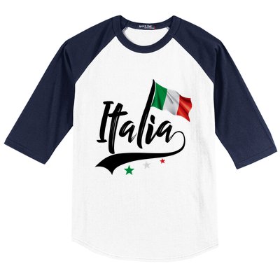 Italia Italian Flag Italy Italiano Heritage Baseball Sleeve Shirt