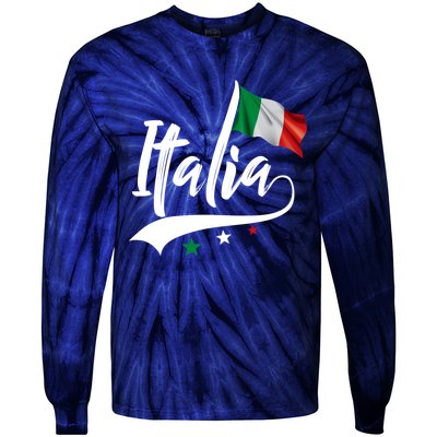 Italia Italian Flag Italy Italiano Heritage Tie-Dye Long Sleeve Shirt