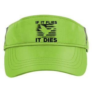 If It Flies It Dies American Flag Duck Hunter Gift Adult Drive Performance Visor