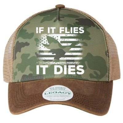 If It Flies It Dies American Flag Duck Hunter Gift Legacy Tie Dye Trucker Hat