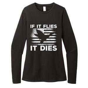 If It Flies It Dies American Flag Duck Hunter Gift Womens CVC Long Sleeve Shirt