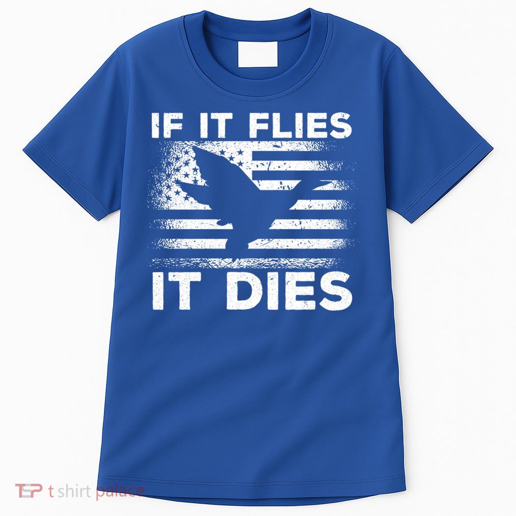 If It Flies It Dies American Flag Duck Hunter Gift Tall T-Shirt