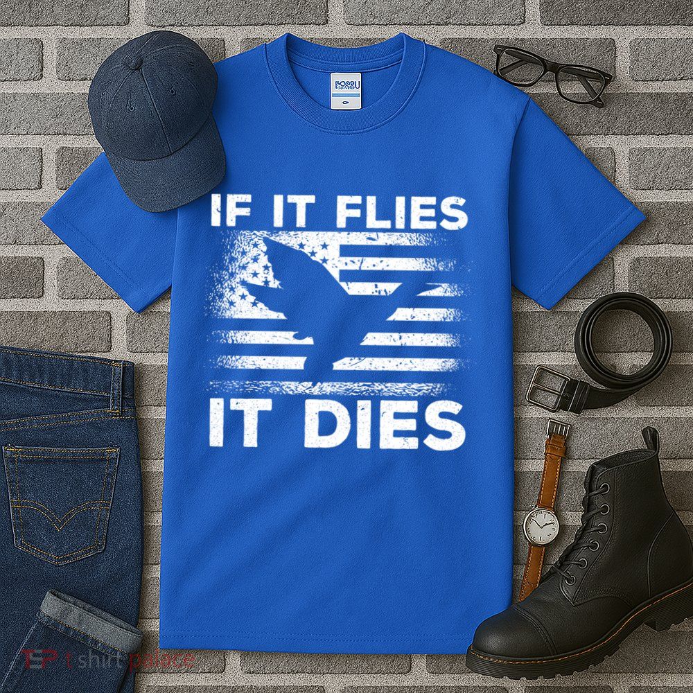If It Flies It Dies American Flag Duck Hunter Gift Tall T-Shirt