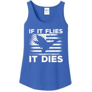 If It Flies It Dies American Flag Duck Hunter Gift Ladies Essential Tank