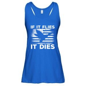 If It Flies It Dies American Flag Duck Hunter Gift Ladies Essential Flowy Tank