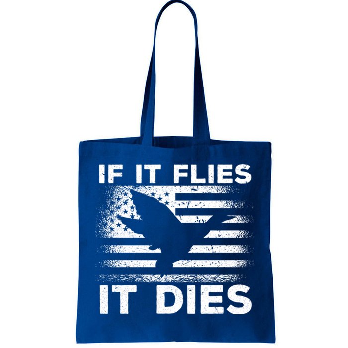 If It Flies It Dies American Flag Duck Hunter Gift Tote Bag