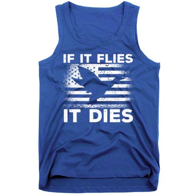 If It Flies It Dies American Flag Duck Hunter Gift Tank Top