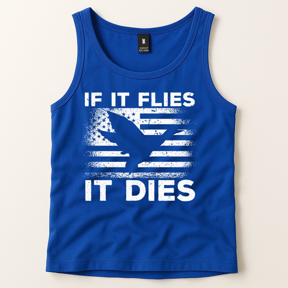 If It Flies It Dies American Flag Duck Hunter Gift Tank Top