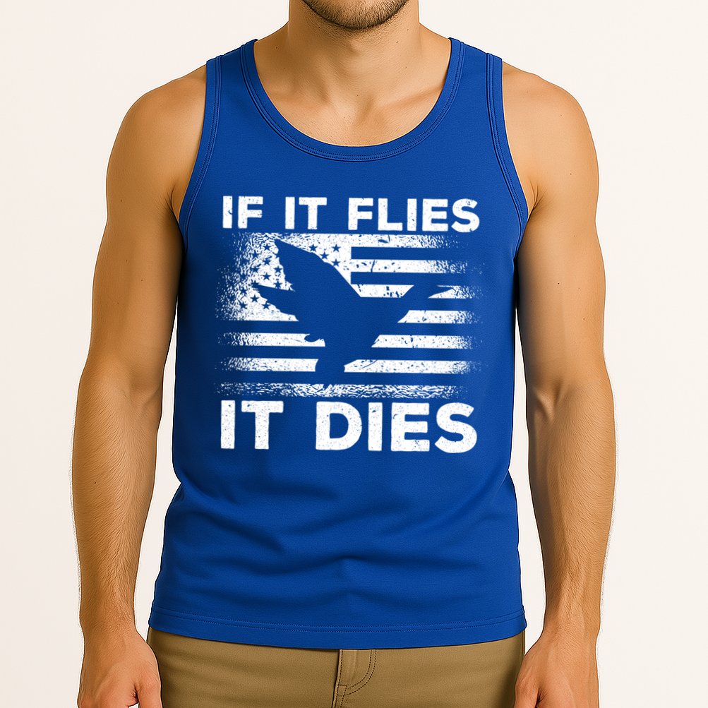 If It Flies It Dies American Flag Duck Hunter Gift Tank Top