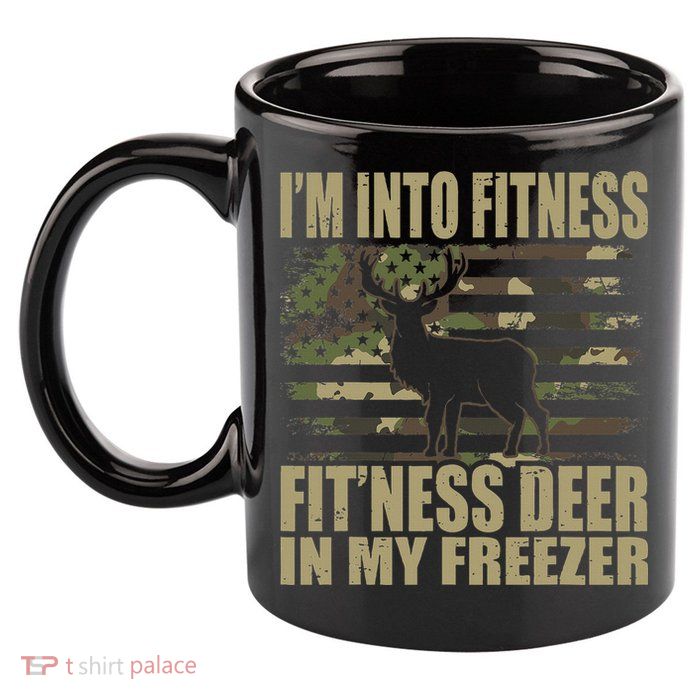 I'm Into Fitness Fit'ness Deer In My Freezer  11oz C Handle Ceramic Mug