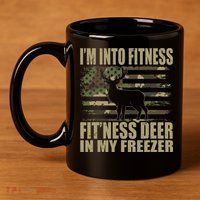 I'm Into Fitness Fit'ness Deer In My Freezer  11oz C Handle Ceramic Mug