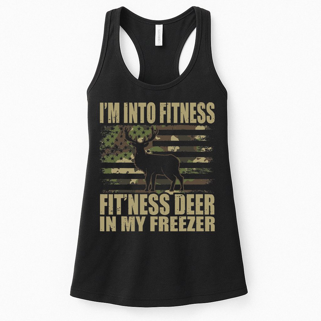 I'm Into Fitness Fit'ness Deer In My Freezer  Womens Tank Top
