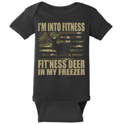 I'm Into Fitness Fit'ness Deer In My Freezer  Baby Bodysuit