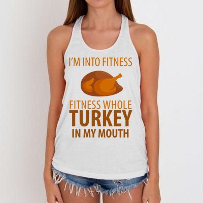 I'm Into Fitness Whole Tuckey In My Mouth Women's Knotted Racerback Tank