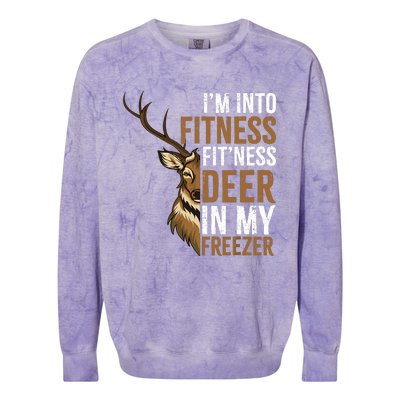 IM Into Fitness FitNess Deer In My Freezer Hunting Deer Colorblast Crewneck Sweatshirt