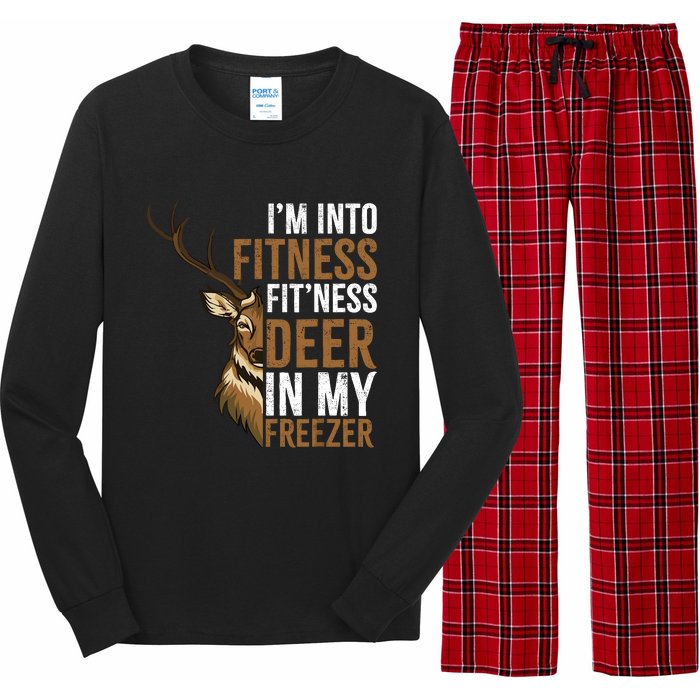 IM Into Fitness FitNess Deer In My Freezer Hunting Deer Long Sleeve Pajama Set