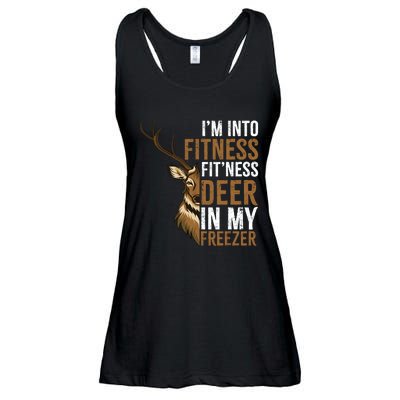 IM Into Fitness FitNess Deer In My Freezer Hunting Deer Ladies Essential Flowy Tank