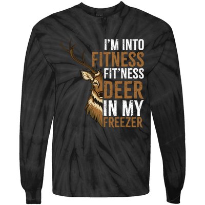 IM Into Fitness FitNess Deer In My Freezer Hunting Deer Tie-Dye Long Sleeve Shirt