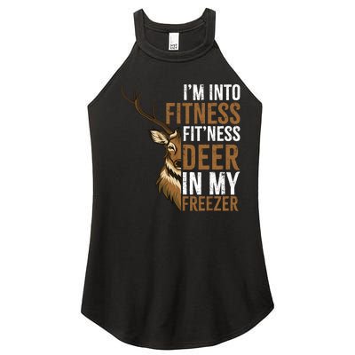 IM Into Fitness FitNess Deer In My Freezer Hunting Deer Women’s Perfect Tri Rocker Tank