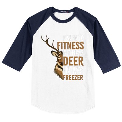 IM Into Fitness FitNess Deer In My Freezer Hunting Deer Baseball Sleeve Shirt