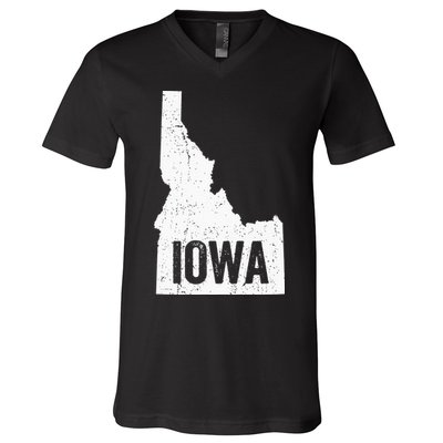 Idaho Iowa Funny Geography Mix Up V-Neck T-Shirt