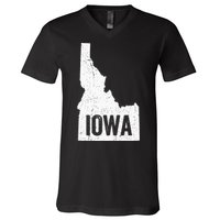 Idaho Iowa Funny Geography Mix Up V-Neck T-Shirt