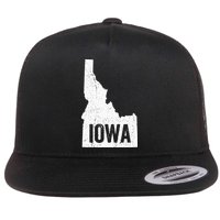 Idaho Iowa Funny Geography Mix Up Flat Bill Trucker Hat
